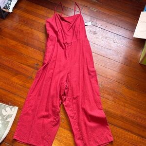 Old Navy Red Spaghetti Strap Jumpsuit